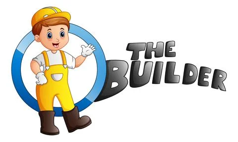 Cartoon builder man Stock Illustration