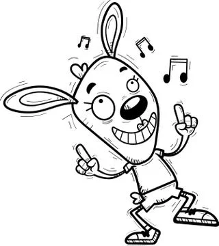 Cartoon Bunny Dancing Stock Illustration