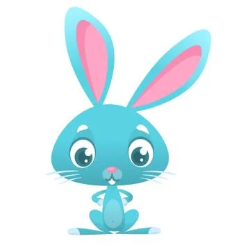 Cartoon bunny rabbit. Easter character. Vector illustration of forest animal 스톡 일러스트