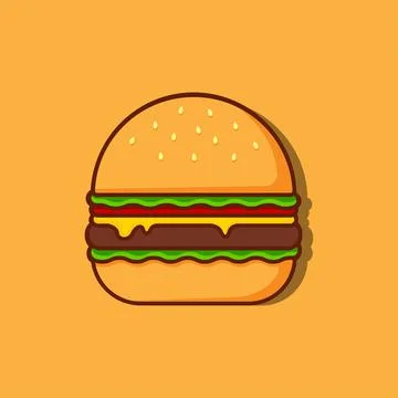 Cartoon burger illustration. Vector image. Illustration