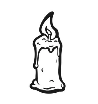Cartoon burning candle Stock Illustration