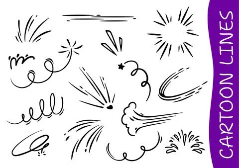 Cartoon burst and explosive comic motion lines Stock Illustration
