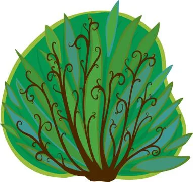 Cartoon bush. isolated Stock Illustration