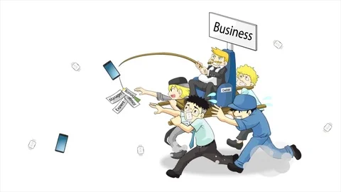 Cartoon business owner boss run business... | Stock Video | Pond5