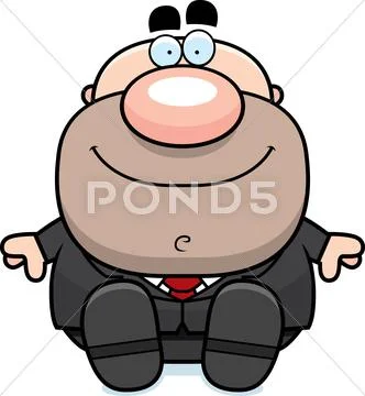 Cartoon businessman sitting Stock Illustration