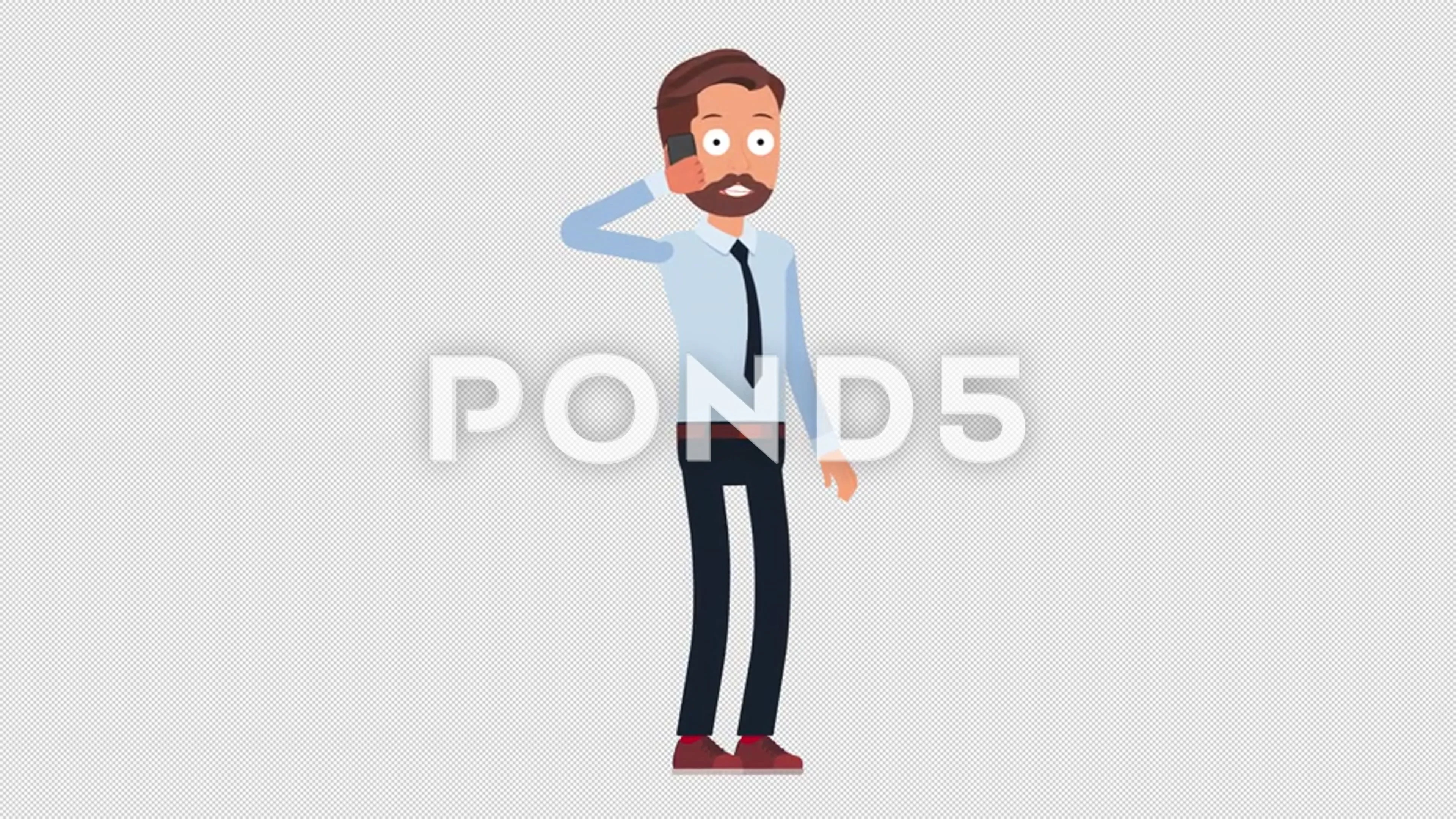 Cartoon Businessman Talking on Phone 4k ... | Stock Video | Pond5