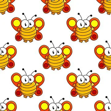 Cartoon butterfly seamless pattern Illustrazione stock