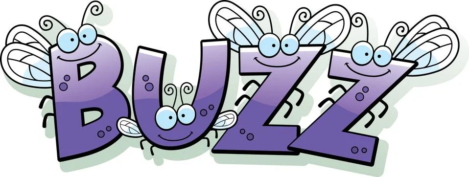 Cartoon Buzz Fly Text Stock Illustration