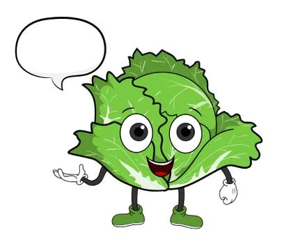 Cartoon Cabbage With Text Stock Illustration