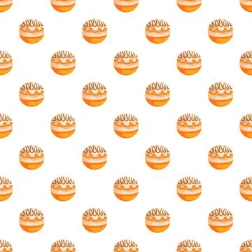 Cartoon cake seamless pattern creating sweet background Illustrazione stock