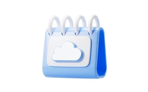 Cartoon calendar and cloud computing, 3d rendering. Stock Illustration