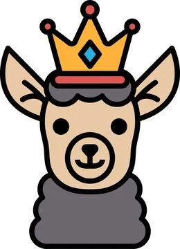 A cartoon of a camel with a crown on its head Stock Illustration