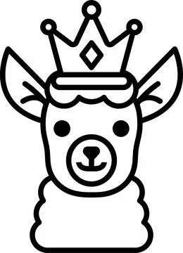 A cartoon of a camel with a crown on its head Stock Illustration