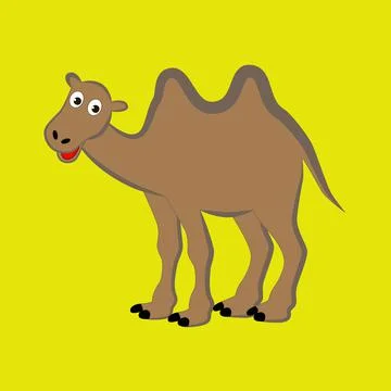 Cartoon camel with two humps. Stock Illustration