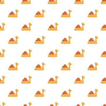 Cartoon camels creating seamless repeat pattern design Illustrazione stock