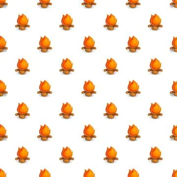 Cartoon campfire seamless pattern creating warm background 库存插图
