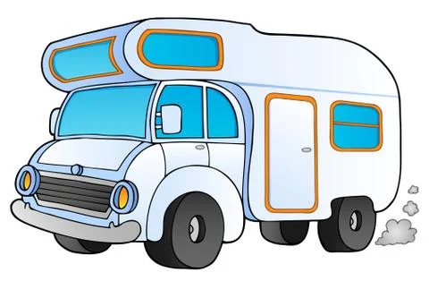 Cartoon camping van Stock Illustration