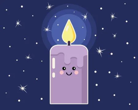 Cartoon candle with funny face Stock Illustration