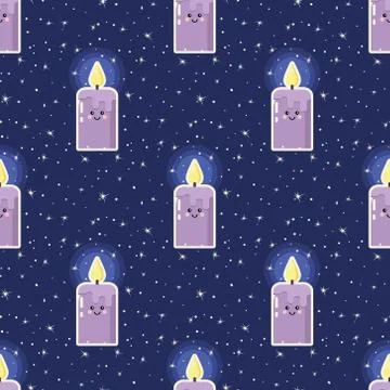 Cartoon candle with funny face Stock Illustration