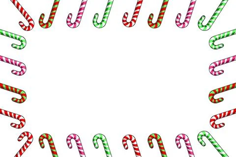 Cartoon candy canes frame Stock Illustration