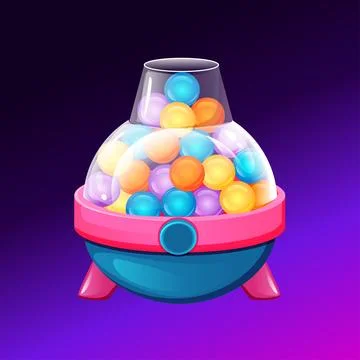 Cartoon candy machine for your game UI-match3, puzzle or Bubble Shooter. Bubb Stock Illustration