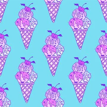 Cartoon candy seamless Halloween ice cream pattern for wrapping paper and f.. Illustrazione stock