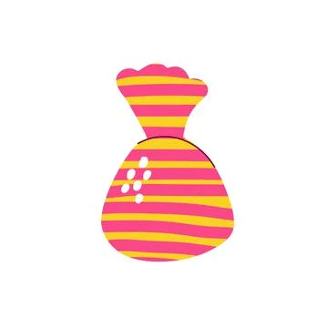 Cartoon candy in striped wrapper on white background Illustrazione stock