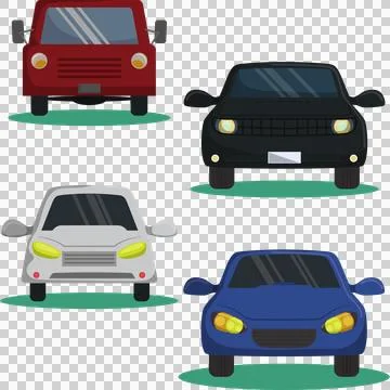 Cartoon Car Collection Front View Illustration Stock Illustration