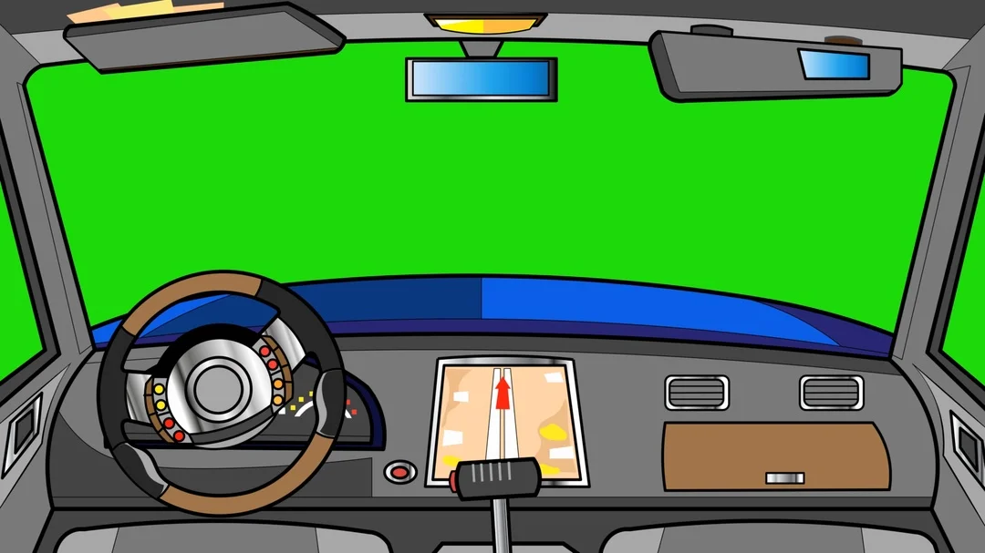 Cartoon car interior. Cycles and fast dr... | Stock Video | Pond5