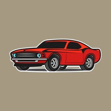 Cartoon Car Isolated on White Background. Stock Illustration