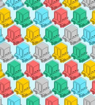 Cartoon car toy pattern seamless. Auto plaything background. Baby fabric text Stock Illustration