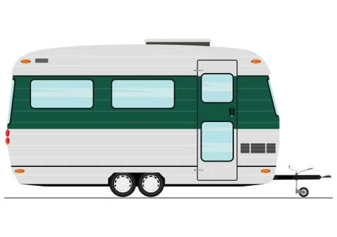 Cartoon caravan. Stock Illustration