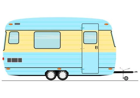 Cartoon caravan. Stock Illustration