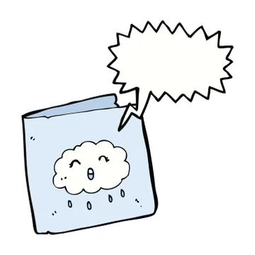 Cartoon card with cloud pattern with speech bubble Illustrazione stock