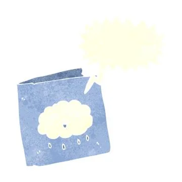 Cartoon card with cloud pattern with speech bubble Illustrazione stock
