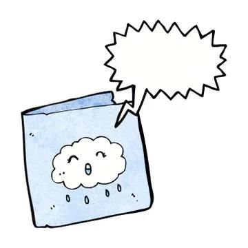 Cartoon card with cloud pattern with speech bubble Stock Illustration