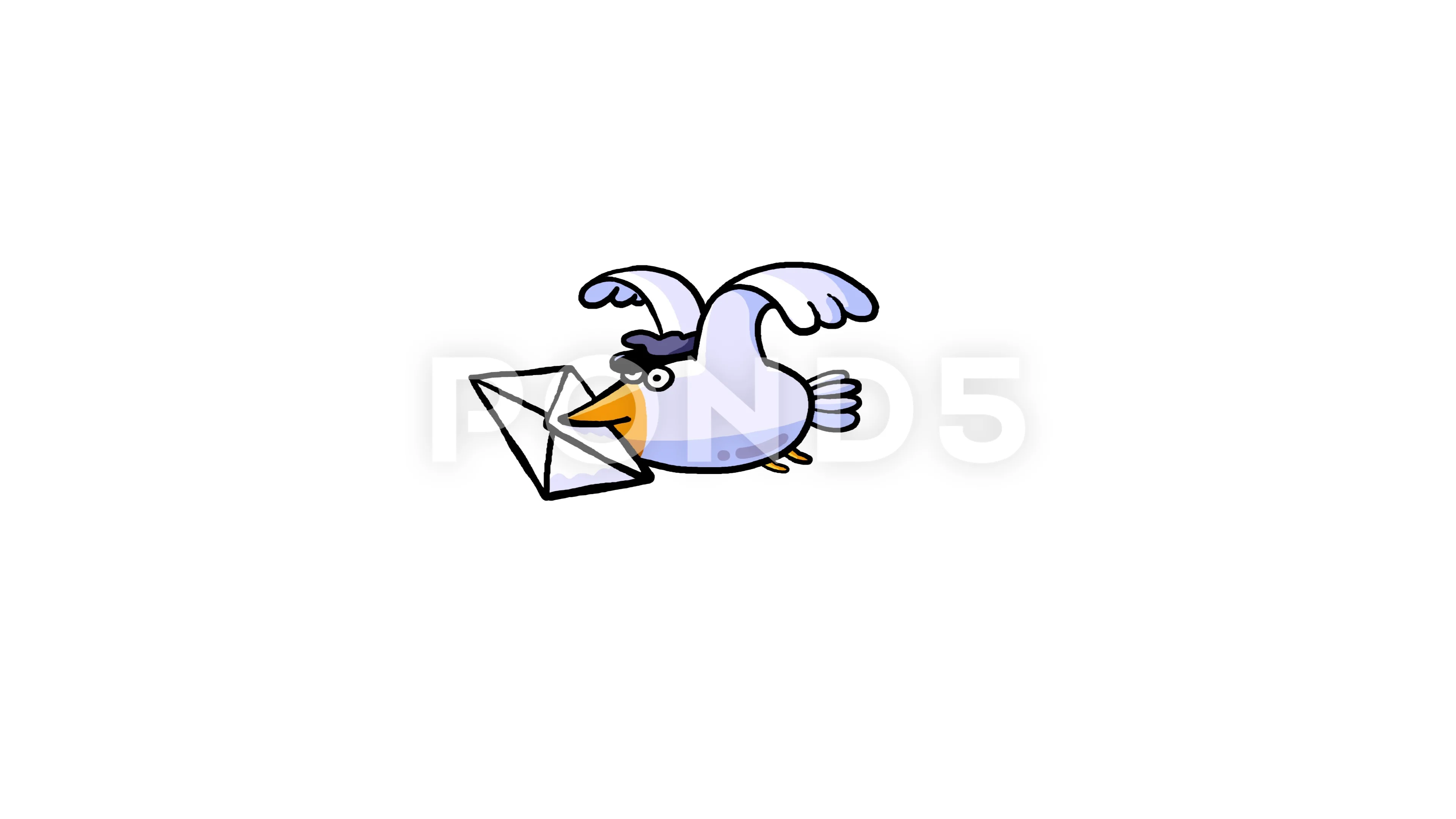 Cartoon carrier pigeon flying with envel... | Stock Video | Pond5