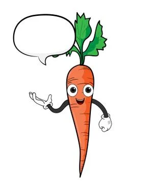 Cartoon Carrot With Text Stock Illustration