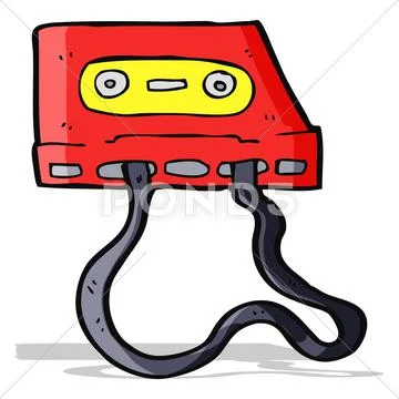 Cartoon cassette tape Stock Illustration