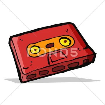 Cartoon cassette tape Stock Illustration