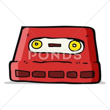 Cartoon cassette tape Stock Illustration