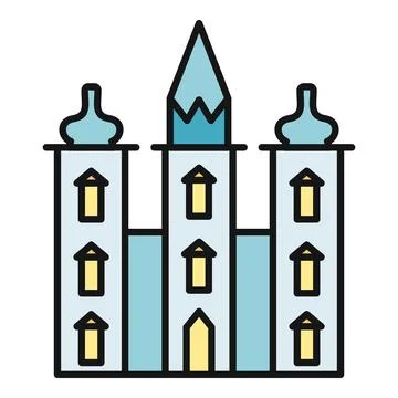 Cartoon castle building icon representing architecture and landmark Stock Illustration