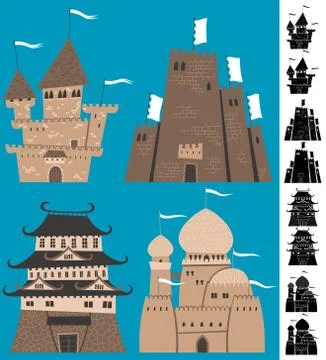 Cartoon Castles Stock Illustration