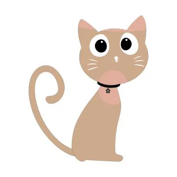 Cartoon Cat with Black Collar Stock Illustration