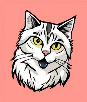 Cartoon cat character. Kitten vector breed. Stock Illustration