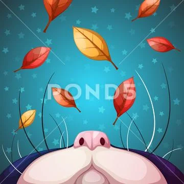 Cartoon cat characters. Fall illustration. Stock Illustration