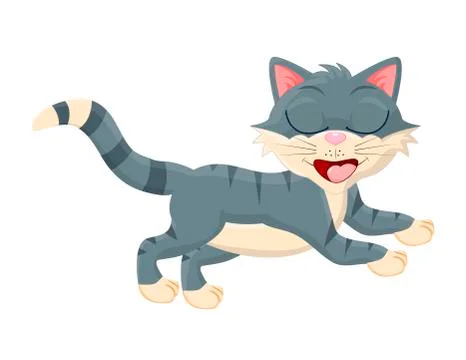 Cartoon cat with closed eyes vector symbol icon design. Stock Illustration