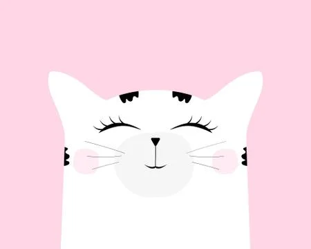 Cartoon cat drawing. Cute funny beast Stock Illustration