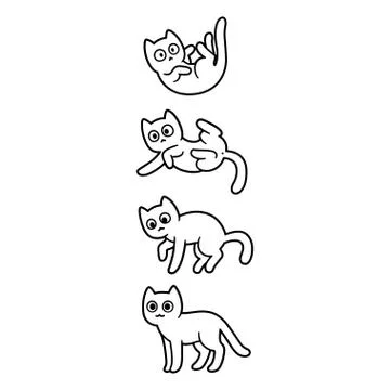 Cartoon cat falling Stock Illustration