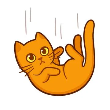 Cartoon cat falling Stock Illustration